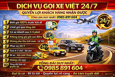 Chốt Giá Qua Số Tổng Duy Nhất 0985 891 604 - Dv Gọi Xe Việt