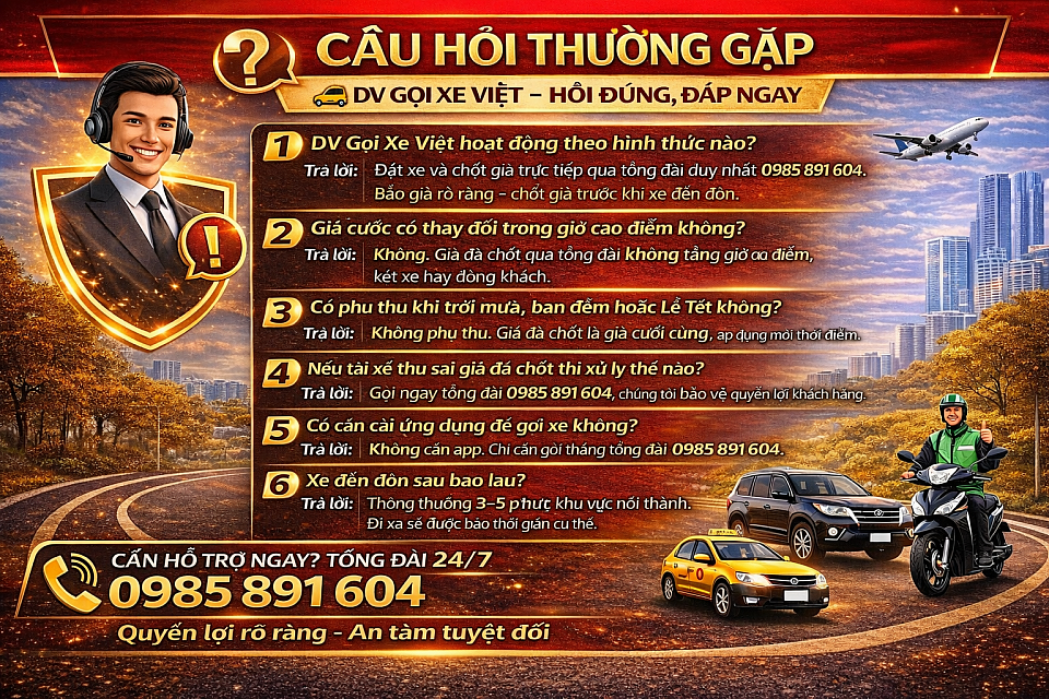 C&acirc;u Hỏi Thường Gặp - Dv Gọi Xe Việt